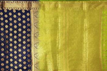 Multicolor woven cotton silk saree with blouse 5