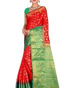 Multicolor woven cotton silk saree with blouse