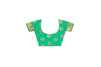Multicolor woven cotton silk saree with blouse 4