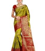 Multicolor woven cotton silk saree with blouse