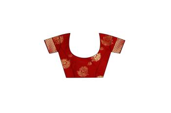 Multicolor woven cotton silk saree with blouse 4