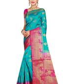 Multicolor woven cotton silk saree with blouse