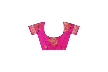 Multicolor woven cotton silk saree with blouse 4