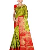 Multicolor woven cotton silk saree with blouse