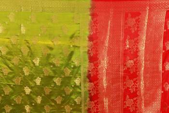 Multicolor woven cotton silk saree with blouse 5