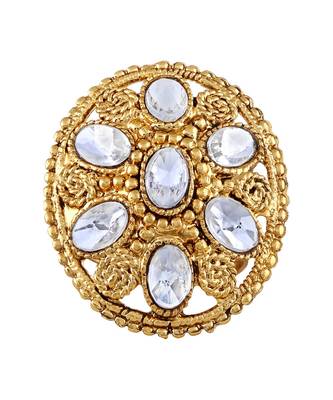 Traditional Party Wear Gold Plated Set Of 4 Finger Ring Combo For Women 4