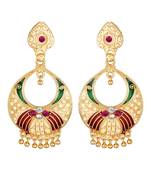 Traditional Gold Plated Chandbali Dangle Earrings For Women
