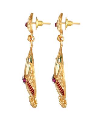 Traditional Gold Plated Chandbali Dangle Earrings For Women 2
