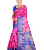 Multicolor woven cotton silk saree with blouse