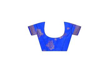 Multicolor woven cotton silk saree with blouse 4