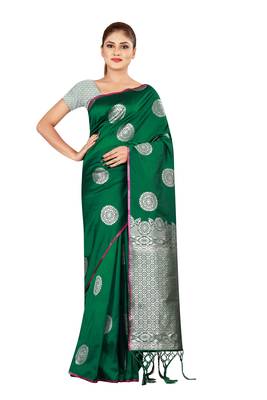 Multicolor woven cotton silk saree with blouse 1