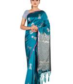Multicolor woven cotton silk saree with blouse