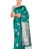 Multicolor woven cotton silk saree with blouse