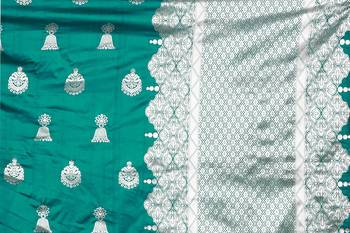 Multicolor woven cotton silk saree with blouse 5