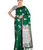 Multicolor woven cotton silk saree with blouse