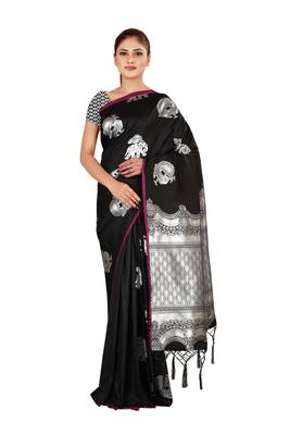 Multicolor woven cotton silk saree with blouse 1