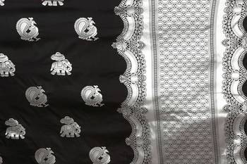 Multicolor woven cotton silk saree with blouse 5
