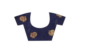 Multicolor woven cotton silk saree with blouse 4