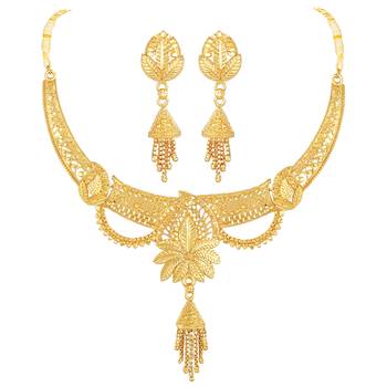 Ethnic 1 Gram Gold Plated Designer Necklace Set For Women 2