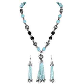 Stylish Silver Plated Matinee Style Necklace Set For Women 1