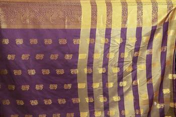 Multicolor woven cotton silk saree with blouse 4