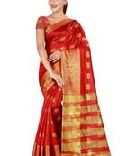 Multicolor woven cotton silk saree with blouse