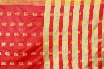 Multicolor woven cotton silk saree with blouse 4