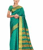 Multicolor woven cotton silk saree with blouse