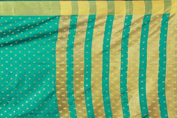 Multicolor woven cotton silk saree with blouse 4