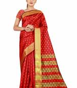 Multicolor woven cotton silk saree with blouse