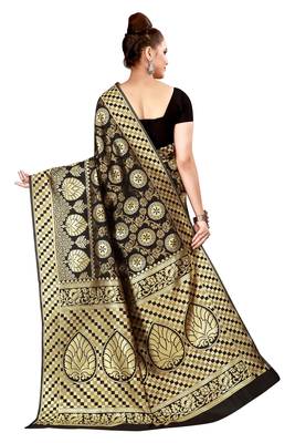 Multicolor woven cotton silk saree with blouse 2