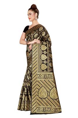Multicolor woven cotton silk saree with blouse 3
