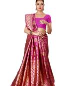 Multicolor woven cotton silk saree with blouse
