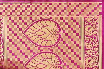 Multicolor woven cotton silk saree with blouse 5
