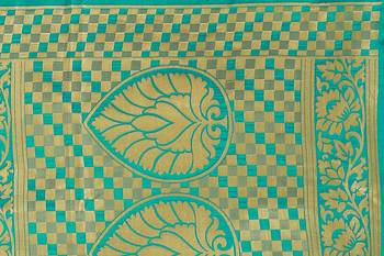 Multicolor woven cotton silk saree with blouse 5