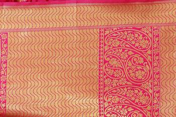 Multicolor woven cotton silk saree with blouse 5
