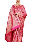 Multicolor woven cotton silk saree with blouse