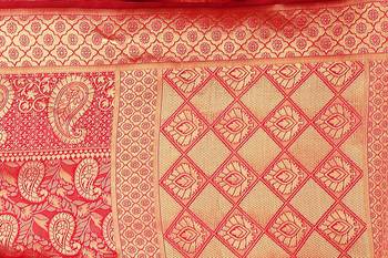 Multicolor woven cotton silk saree with blouse 5