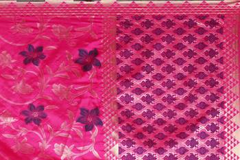 Multicolor woven cotton silk saree with blouse 5