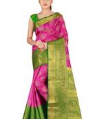 Multicolor woven cotton silk saree with blouse