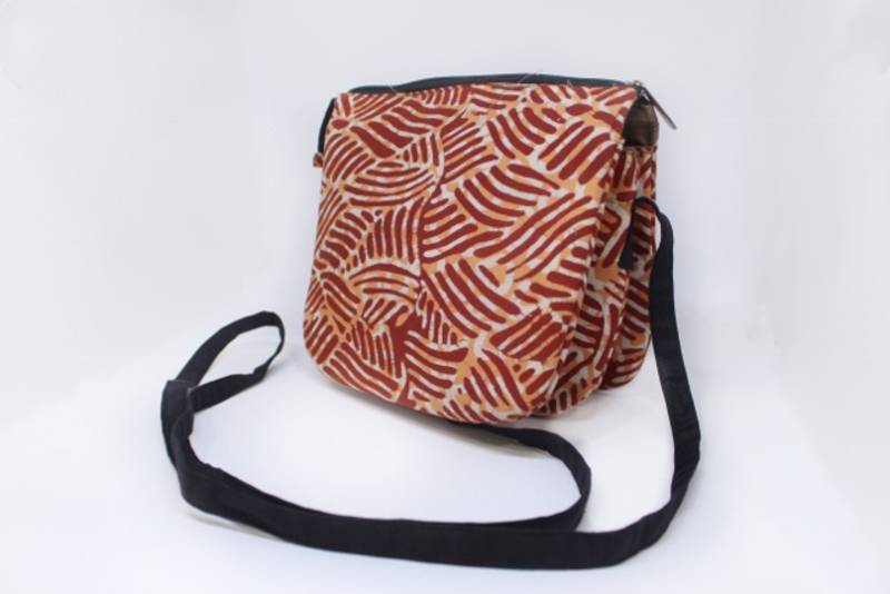 3 Compartment Cotton Batik Sling