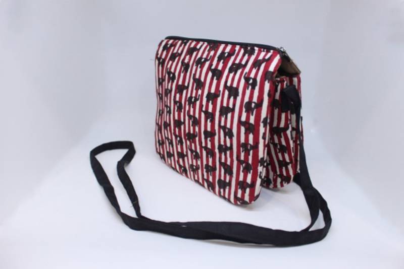 3 Compartment Cotton Batik Sling