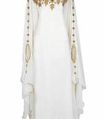 OFF WHITE embroidered georgette islamic-kaftans