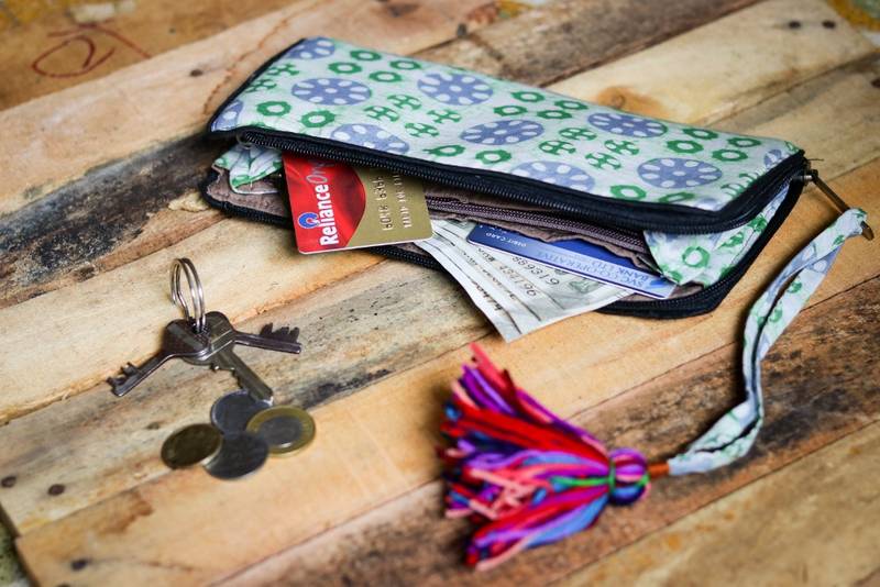 Cotton Batik Zip Wallet