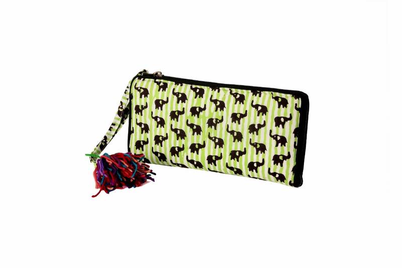 Cotton Batik Zip Wallet