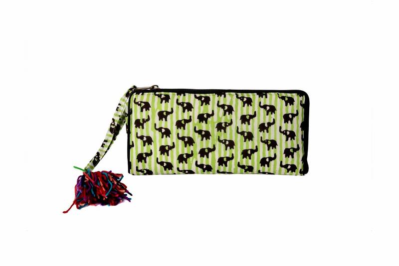 Cotton Batik Zip Wallet