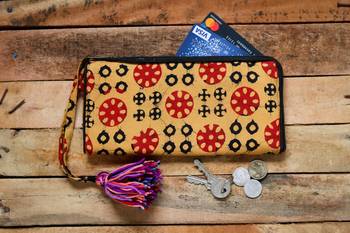 Cotton Batik Zip Wallet 1