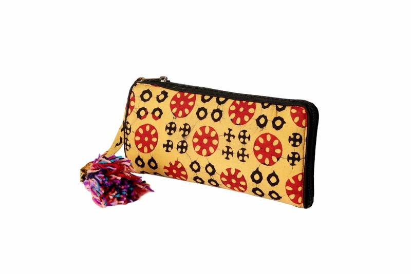 Cotton Batik Zip Wallet