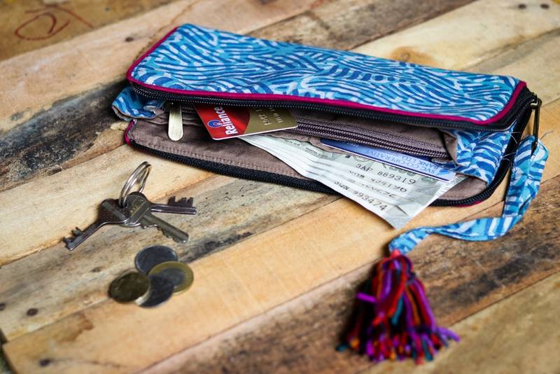 Cotton Batik Zip Wallet