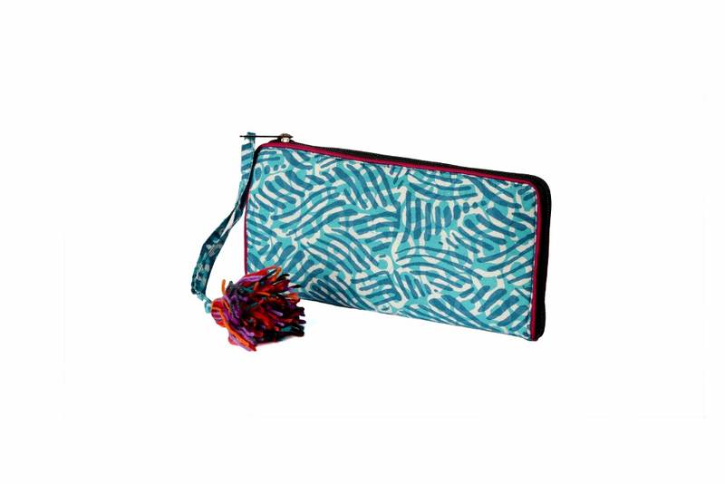 Cotton Batik Zip Wallet
